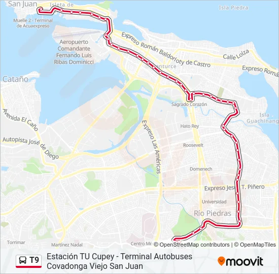 T9 Bus Line Map