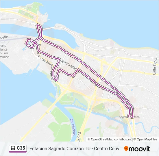 C35 Bus Line Map