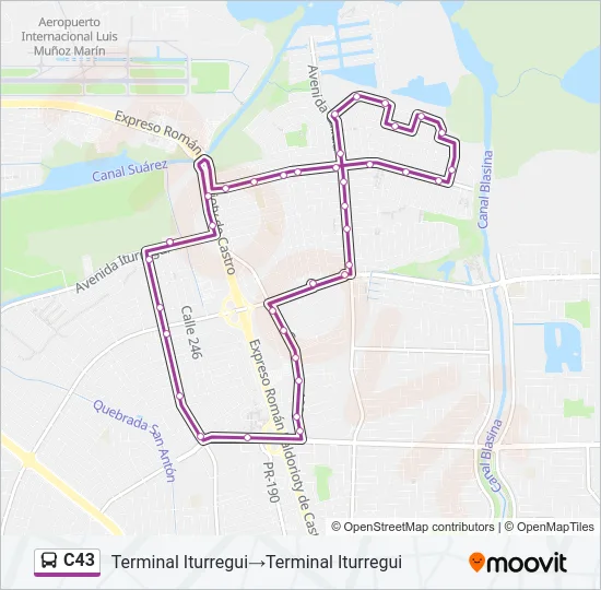 C43 Bus Line Map