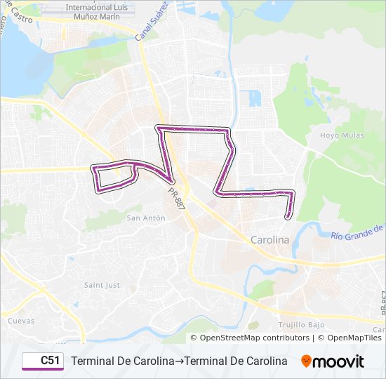 Mapa de C51 de autobús