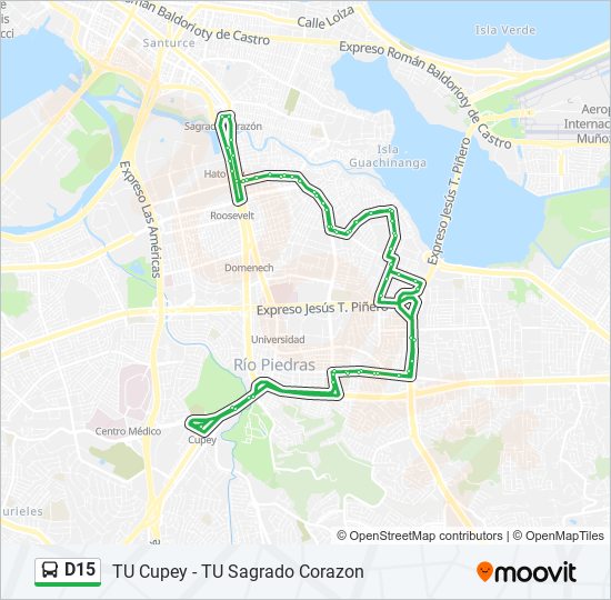 D15 bus Line Map