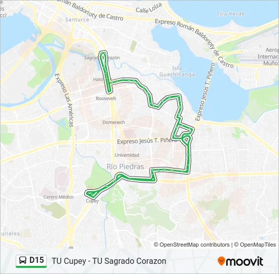 D15 Bus Line Map