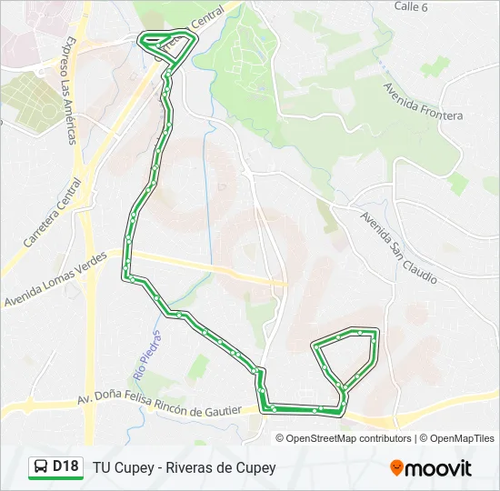 D18 Bus Line Map