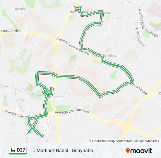 Mapa de D27 de autobús