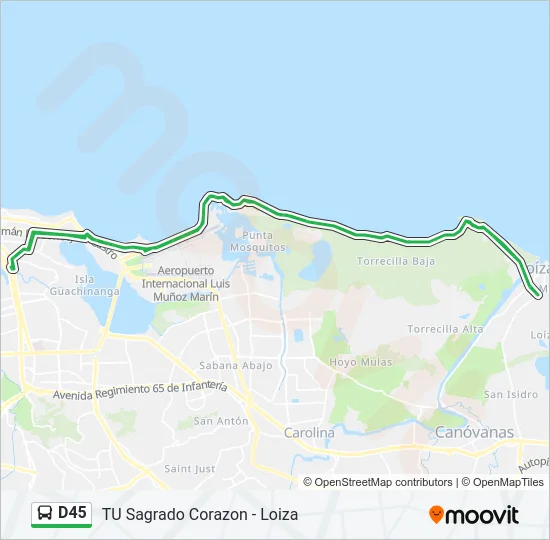 D45 Bus Line Map