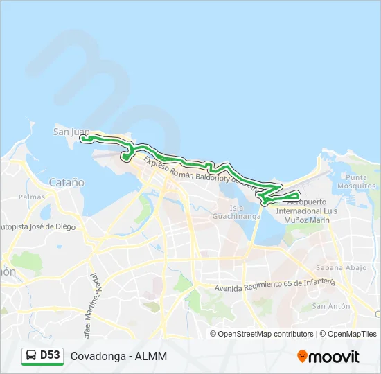 D53 Bus Line Map