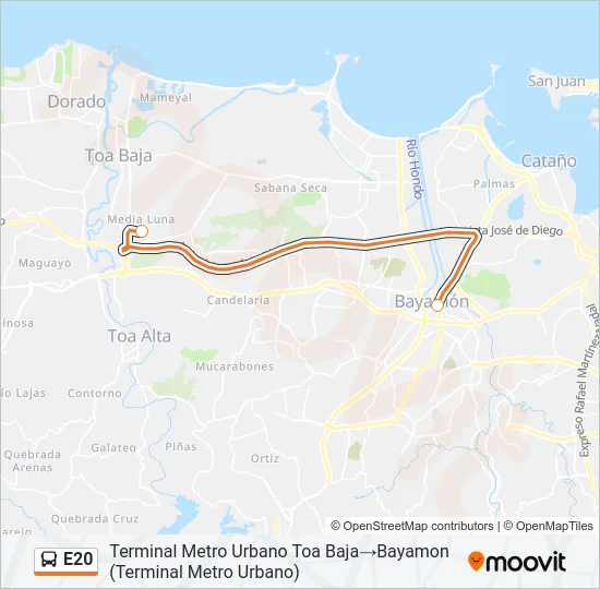 E20 Bus Line Map