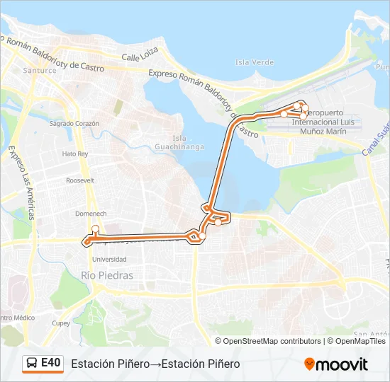 E40 Bus Line Map