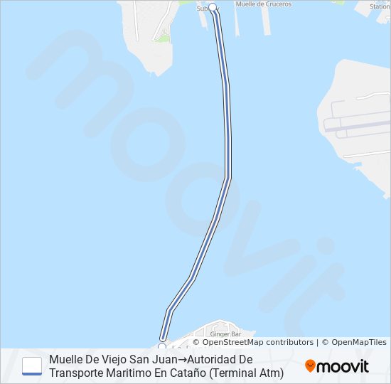 Mapa de CATAÑO - VIEJO SAN JUAN de ferry