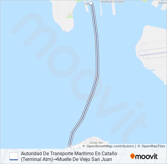 CATAÑO - VIEJO SAN JUAN ferry Line Map