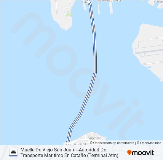 CATAÑO - VIEJO SAN JUAN ferry Line Map