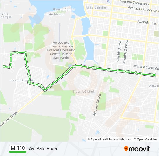 Mapa de 110 de autobús