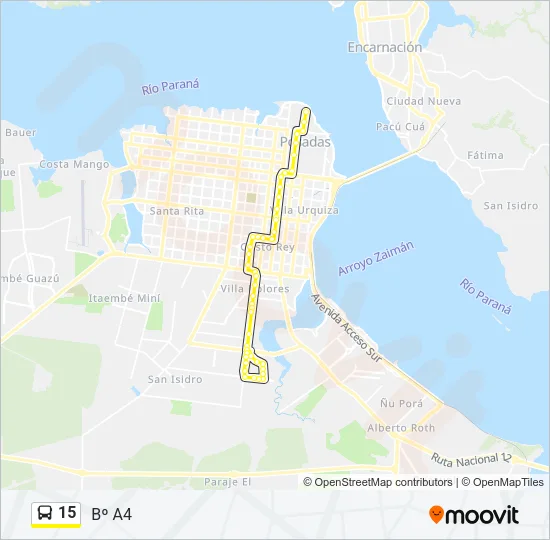 15 Bus Line Map