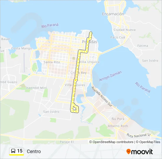 15 Bus Line Map