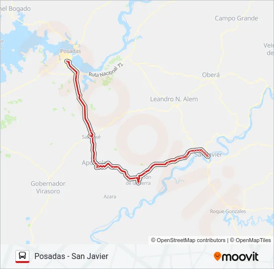 INTERURBANO Bus Line Map