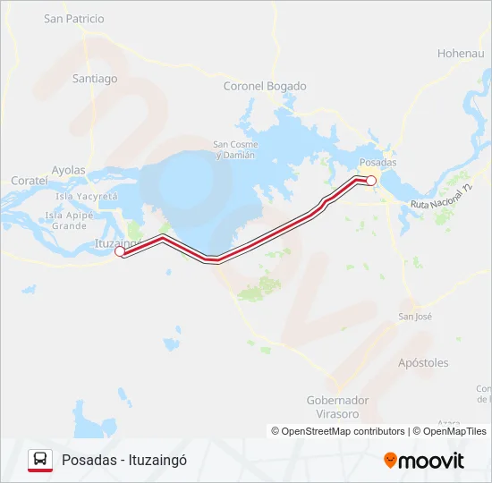 INTERURBANO Bus Line Map