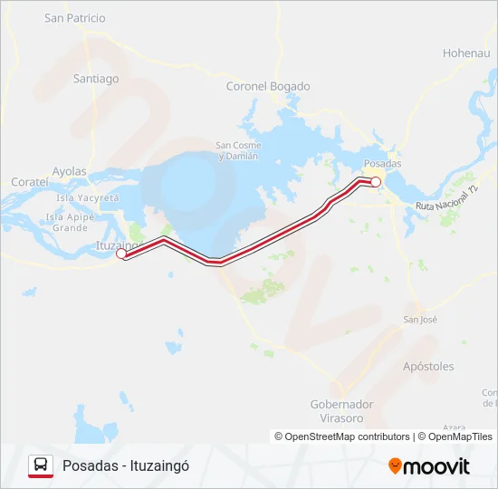 INTERURBANO Bus Line Map