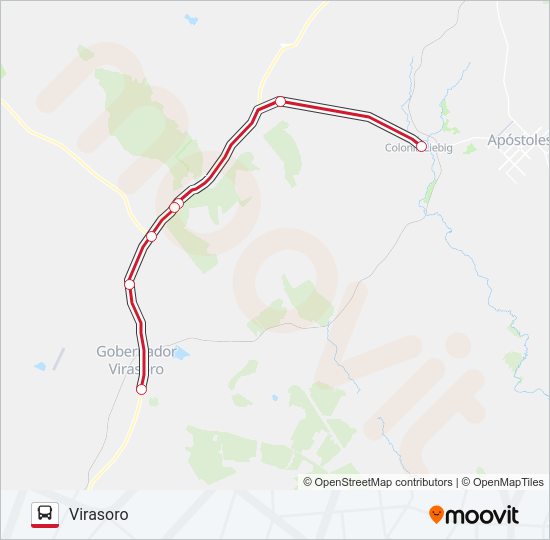 Mapa de INTERURBANO de autobús