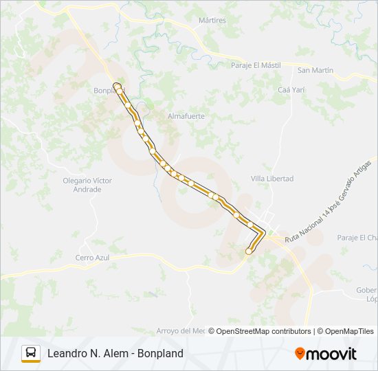 Mapa de INTERURBANO de autobús