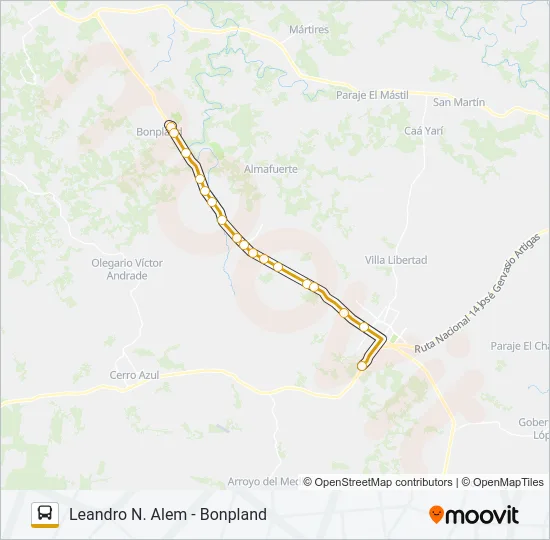 INTERURBANO Bus Line Map