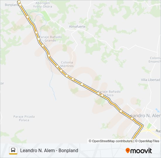 Mapa de INTERURBANO de autobús