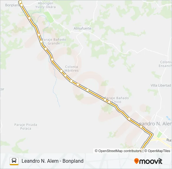INTERURBANO Bus Line Map