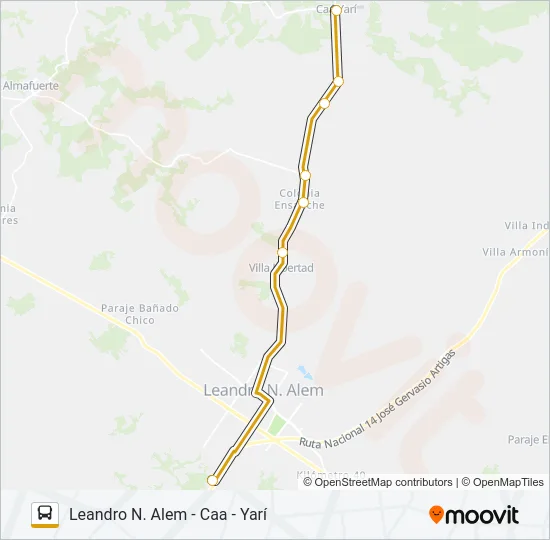 INTERURBANO Bus Line Map