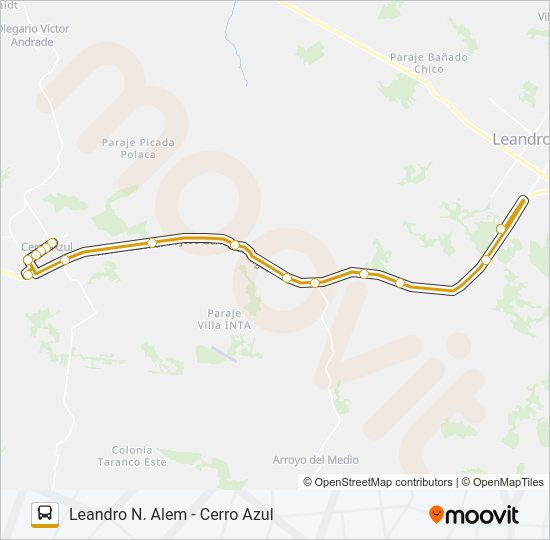 Mapa de INTERURBANO de autobús