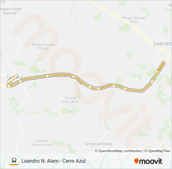 INTERURBANO Bus Line Map