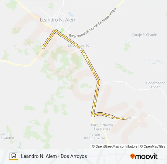 INTERURBANO Bus Line Map