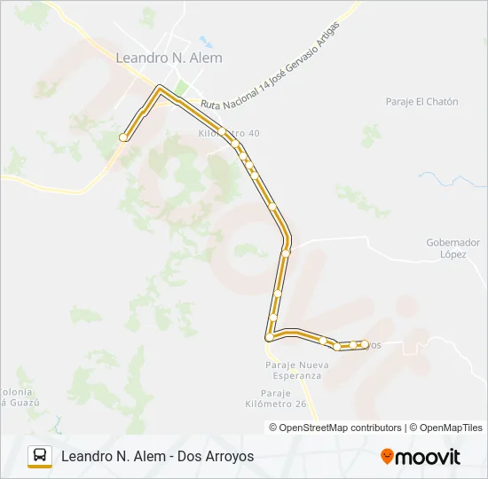 INTERURBANO Bus Line Map