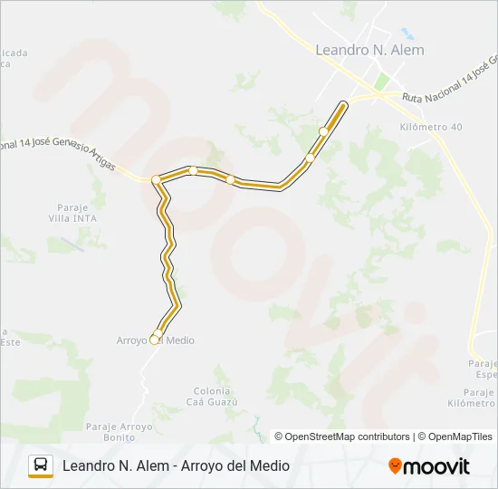 INTERURBANO Bus Line Map