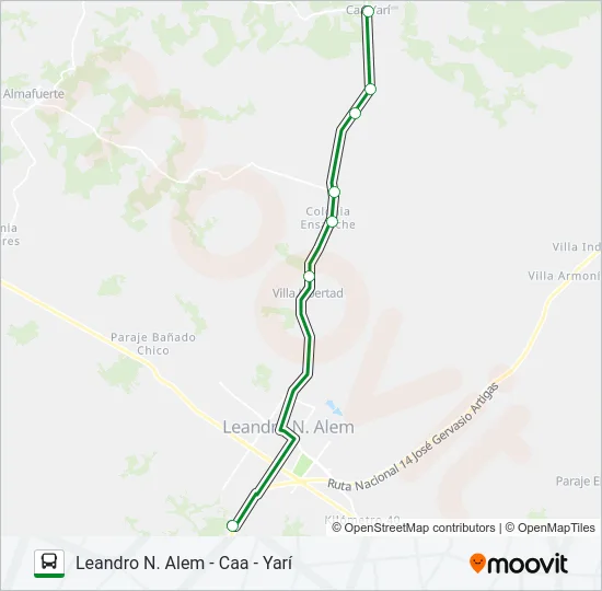 INTERURBANO Bus Line Map