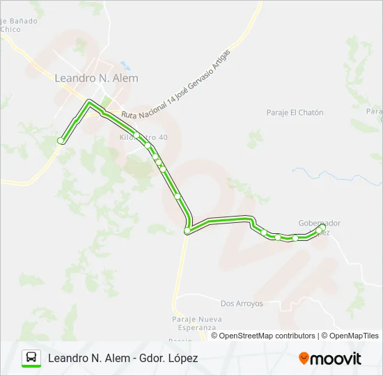 INTERURBANO Bus Line Map