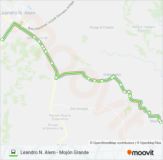 INTERURBANO Bus Line Map