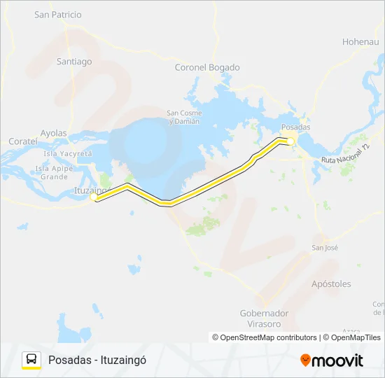 INTERURBANO Bus Line Map
