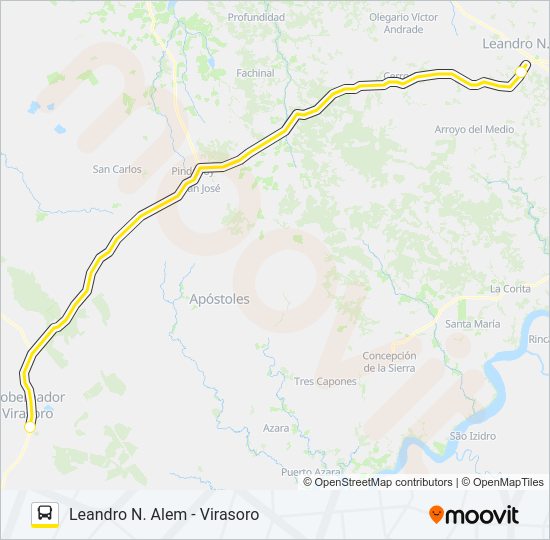 Mapa de INTERURBANO de autobús