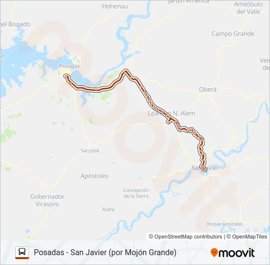 INTERURBANO Bus Line Map