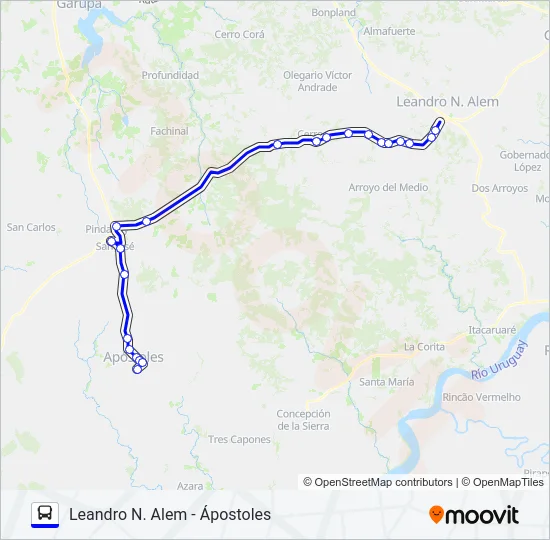 INTERURBANO Bus Line Map