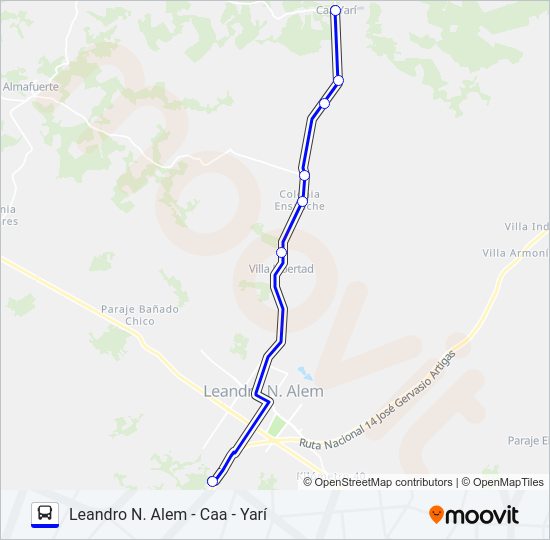 Mapa de INTERURBANO de autobús