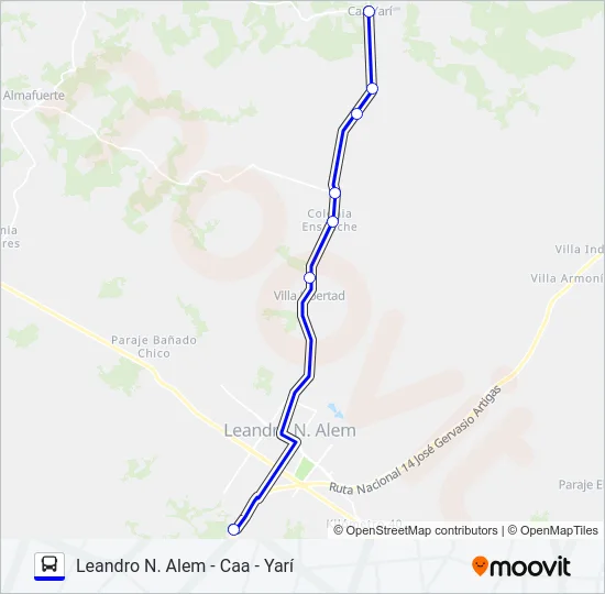 INTERURBANO Bus Line Map