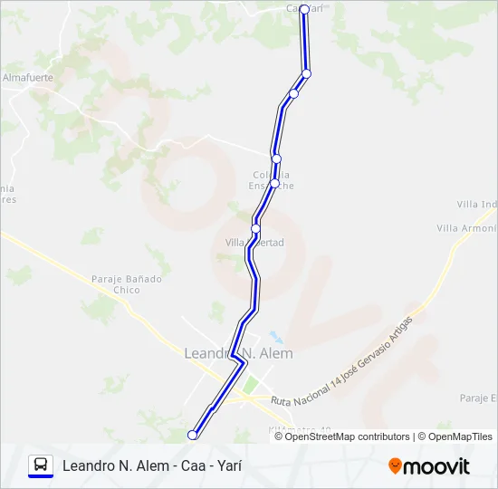 INTERURBANO Bus Line Map