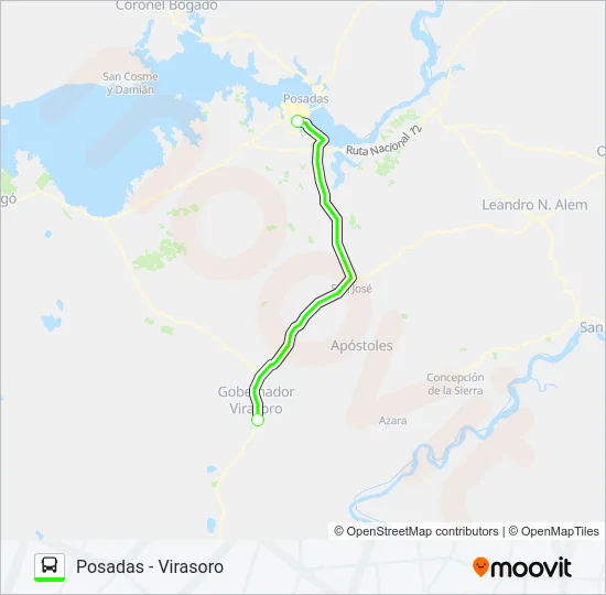 INTERURBANO Bus Line Map