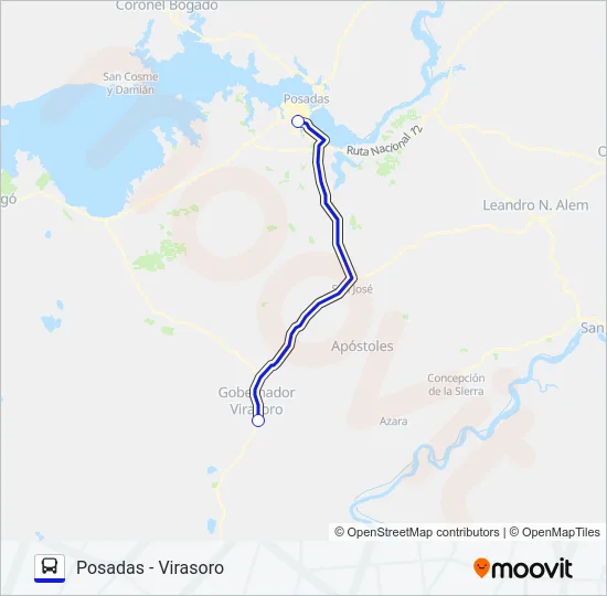 INTERURBANO Bus Line Map