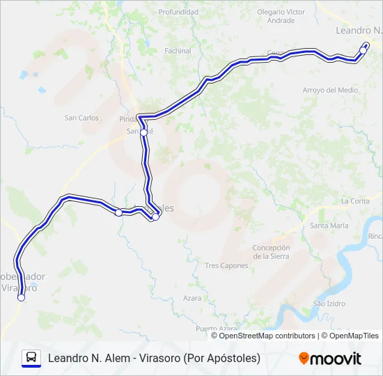 INTERURBANO Bus Line Map