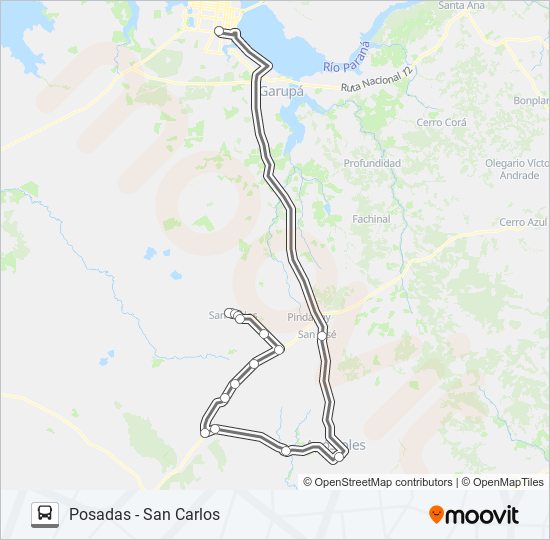 Mapa de INTERURBANO de autobús