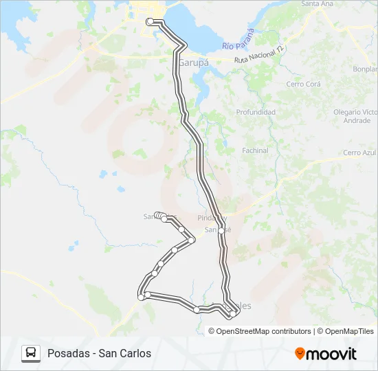 INTERURBANO Bus Line Map