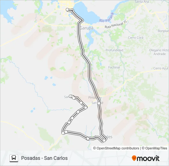 INTERURBANO Bus Line Map