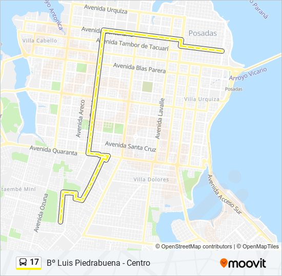 Mapa de 17 de autobús