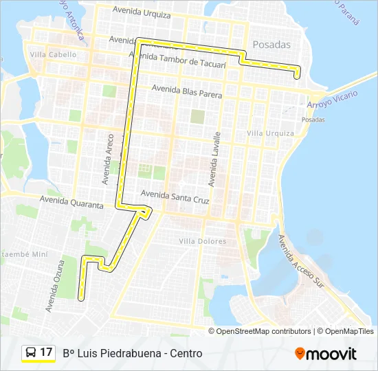 17 Bus Line Map